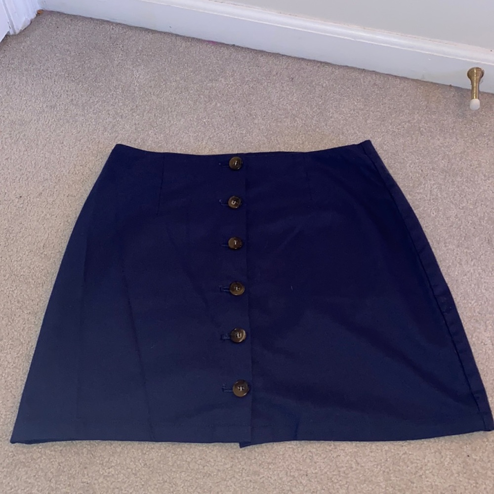 Navy blue Button down skirt